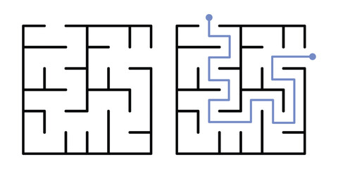 Labyrinth Maze Game with Answer. Kids Logic Game