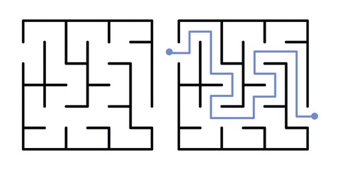Labyrinth Maze Game with Answer. Kids Logic Game