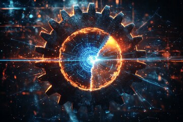 Obraz premium Industrial Metamorphosis, Digital Disruption in Traditional Industries