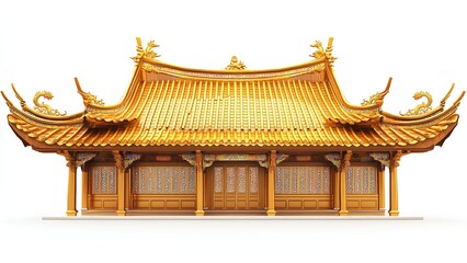 Obraz premium Exquisite Golden Asian Roof Design: A Symbol of Cultural Elegance
