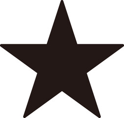 Cute five pointed star silhouette vector.