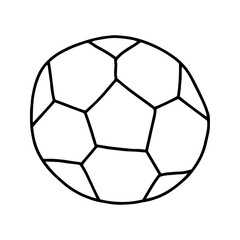 Fototapeta premium Soccer ball in doodle style. Vector isolated on white background.