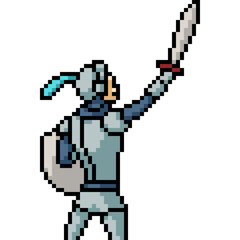 Fototapeta premium pixel art of knight sword victory
