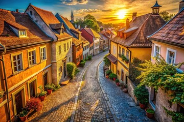 Fototapeta premium History whispers on cobblestone streets of Europe.