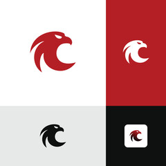 Red Eagle Head Logo Designs Modern Simple Minimalis
