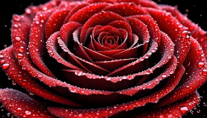 Red and Black Particle Rose in Harmony with Water Elements