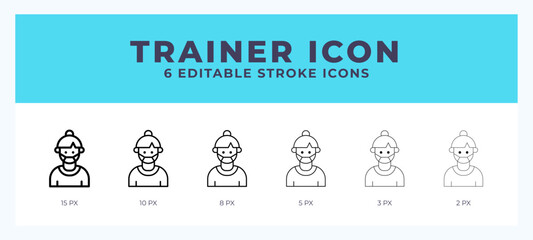 Trainer editable line icon. Vector illustration with different stroke.