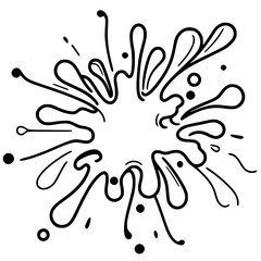 One line art abstract paint splash silhouette