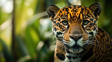 Obraz premium Close-Up of a Jaguar in the Jungle
