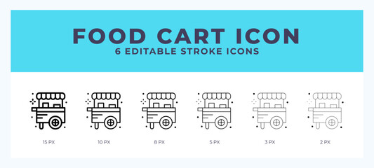 Food cart vector icon. With different stroke vector illustration.