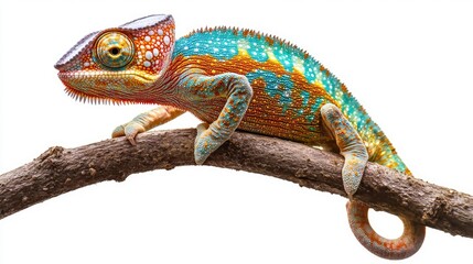Vibrant Chameleon on a Branch
