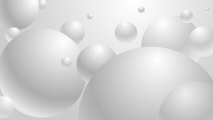 Abstract Minimalist Background with Floating White Spheres and Soft Gradient