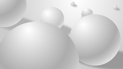 Abstract Minimalist Background with White Spheres and Soft Gradient