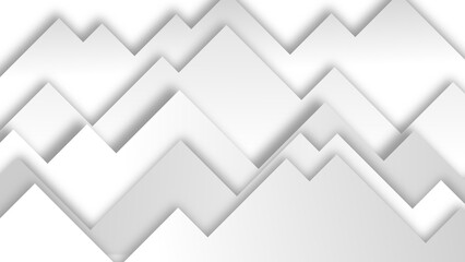 Abstract White 3D Layered Paper Waves with Smooth Curved Shapes