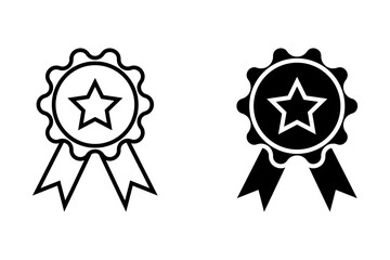 Best seller icon. Premium quality product service medal with star symbol. 