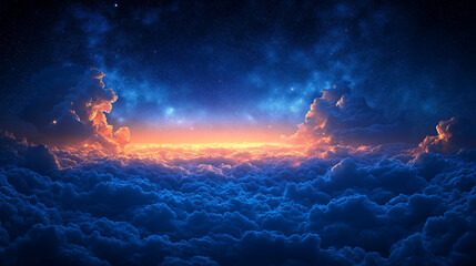 A dark sky texture with soft gradient hues and scattered light, evoking a serene, atmospheric look, perfect for night sky, abstract, and dreamy-themed designs.