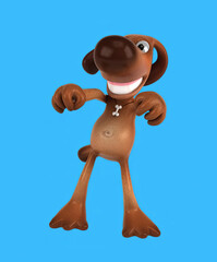 Fun 3D cartoon dog dancing