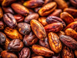 Obraz premium Premium, organic cacao beans, nature's dark chocolate, a macro food photography.