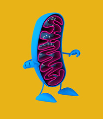 Fun 3D cartoon mitochondria