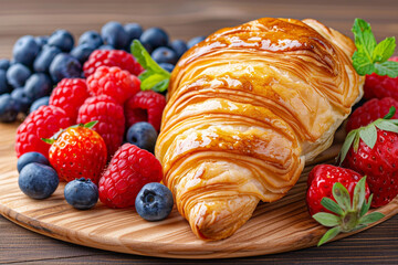 Delicious Fruit-filled Danish Pastry with Golden Flaky Crust