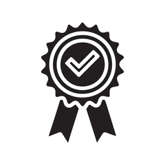 Approved or certified medal icon in a flat design. Rosette icon. Award vector