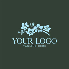 luxury orchid flower pattern logo 