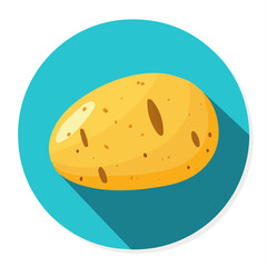 Simple flat 2D icon Potato isolated on a white background, vector, flat design, animation design, vector, animation design, simple flat 2D icon, minimalist icon, AI flat 2D, icon