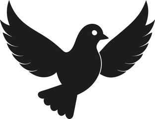 Flying Dove Silhouette Vector Illustration for Peace, Love, and Freedom Themes
