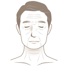 高齢男性の顔　シワ　美容　老化