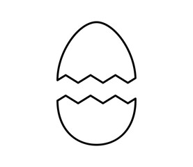 割れた卵の殻のイラスト　ベクター
