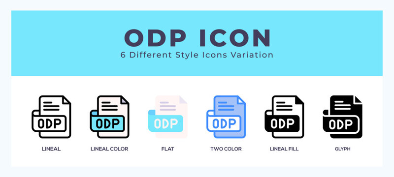 Odp file icon for web. mobile apps and ui.