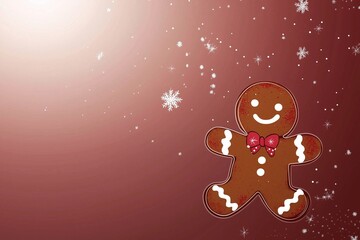christmas gingerbread man background with space for text
