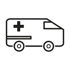 ambulance icon vector on white background