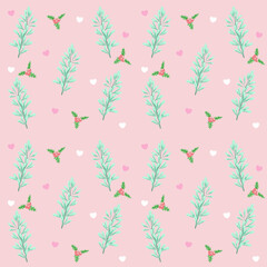 Cute Pink Christmas Seamless Patterns