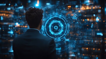 digital world map and binary code