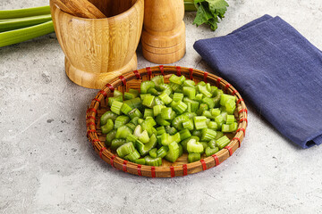 Vegan cuisine - Sliced celery stem