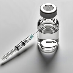 syringe and medicine bottle