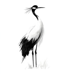 Naklejka premium heron silhouette isolated on white