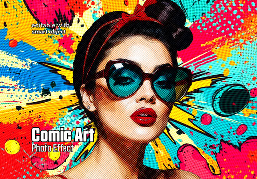 Comic Art Photo Effect. Some Elements are AI Generated