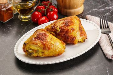 Roasted chicken thigh with spices