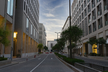 The view of the new district with minimalistic architecture of Doha