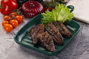 Grilled diet beef liver steak