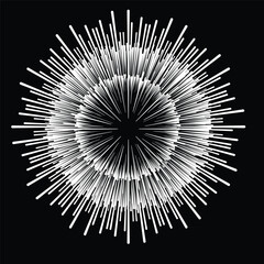 Fototapeta premium Radial speed Lines in Circle Form form ray burst . fireworks Explosion . Vector light burst . Starburst round Logo . Radiating stripes . Design element . Abstract star rays explosion . Sunburst .