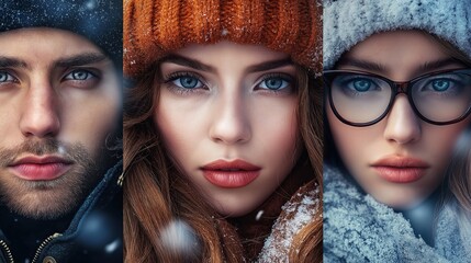 Obraz premium Realistic Winter Portraits with Vibrant Expressions