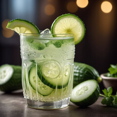 Limonade - Hausgemachte Gurkenlimonade mit spritziger Note