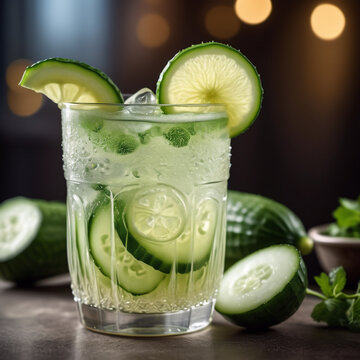 Limonade - Hausgemachte Gurkenlimonade mit spritziger Note