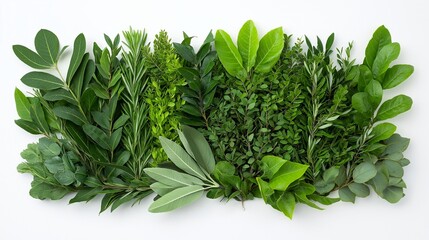 Obraz premium Set of tropical leaves isolated on white background. Tropical leaves exotic foliage.