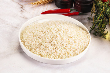 Dry Arborio rice for risotto