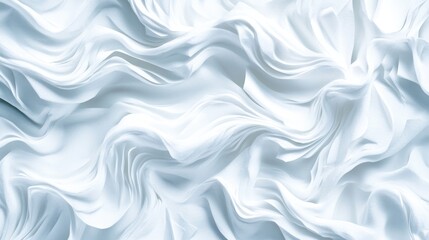 Fototapeta premium Crumpled white paper texture featuring abstract waves and a distressed appearance, perfect for cards, flyers, and posters. Evokes a soft, artistic feel.