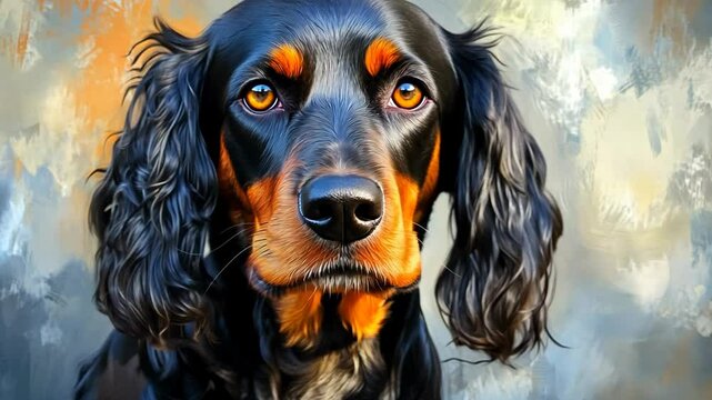 A digital painting of a Cocker Spaniel